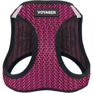 image:imageBest Pet Supplies Voyager Stepin Air Harness  All Weather Mesh Reflective No Pull Harness for Dogs Cats  Secure with Hook amp Loop Fastener Buckle Double DRings  Khaki SHarness Fuchsia 2Tone