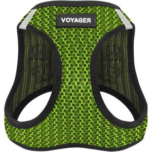 image:imageBest Pet Supplies Voyager Stepin Air Harness  All Weather Mesh Reflective No Pull Harness for Dogs Cats  Secure with Hook amp Loop Fastener Buckle Double DRings  Khaki SHarness Lime Green 2Tone