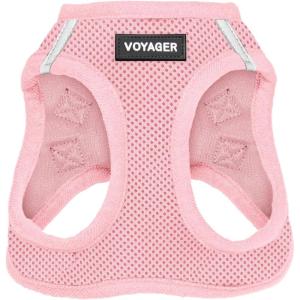 image:imageBest Pet Supplies Voyager Stepin Air Harness  All Weather Mesh Reflective No Pull Harness for Dogs Cats  Secure with Hook amp Loop Fastener Buckle Double DRings  Khaki SHarness Pink