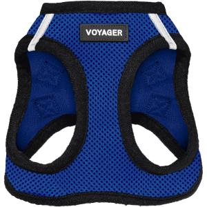 image:imageBest Pet Supplies Voyager Stepin Air Harness  All Weather Mesh Reflective No Pull Harness for Dogs Cats  Secure with Hook amp Loop Fastener Buckle Double DRings  Khaki SHarness Royal BlueBlack Trim
