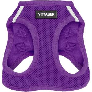 image:imageBest Pet Supplies Voyager Stepin Air Harness  All Weather Mesh Reflective No Pull Harness for Dogs Cats  Secure with Hook amp Loop Fastener Buckle Double DRings  Khaki SHarness Purple