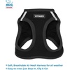 image:imageBest Pet Supplies  All Weather MeshPlush Reflective No Pull Harness for Small Medium Dogs Cats  Secure with Hook amp Loop Fastener Buckle Double DRings  PinkBlack Trim MArns borde negronegro