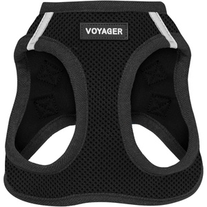 image:imageBest Pet Supplies  All Weather MeshPlush Reflective No Pull Harness for Small Medium Dogs Cats  Secure with Hook amp Loop Fastener Buckle Double DRings  PinkBlack Trim MHarness BlackBlack Trim