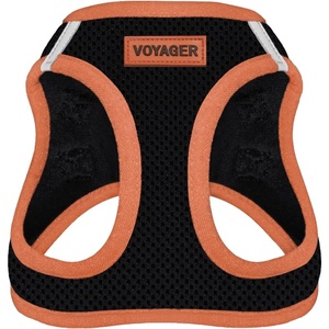 image:imageBest Pet Supplies  All Weather MeshPlush Reflective No Pull Harness for Small Medium Dogs Cats  Secure with Hook amp Loop Fastener Buckle Double DRings  PinkBlack Trim MHarness BlackOrange Trim