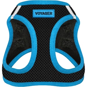 image:imageBest Pet Supplies  All Weather MeshPlush Reflective No Pull Harness for Small Medium Dogs Cats  Secure with Hook amp Loop Fastener Buckle Double DRings  PinkBlack Trim MHarness BlackBlue Trim