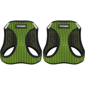 image:imageBest Pet Supplies  All Weather MeshPlush Reflective No Pull Harness for Small Medium Dogs Cats  Secure with Hook amp Loop Fastener Buckle Double DRings  PinkBlack Trim MArns verde lima 2 tonos