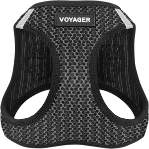 image:imageBest Pet Supplies  All Weather MeshPlush Reflective No Pull Harness for Small Medium Dogs Cats  Secure with Hook amp Loop Fastener Buckle Double DRings  PinkBlack Trim MHarness Gray 2Tone