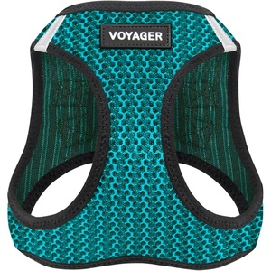 image:imageBest Pet Supplies  All Weather MeshPlush Reflective No Pull Harness for Small Medium Dogs Cats  Secure with Hook amp Loop Fastener Buckle Double DRings  PinkBlack Trim MHarness Turquoise 2Tone