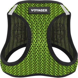 image:imageBest Pet Supplies  All Weather MeshPlush Reflective No Pull Harness for Small Medium Dogs Cats  Secure with Hook amp Loop Fastener Buckle Double DRings  PinkBlack Trim MHarness Lime Green 2Tone