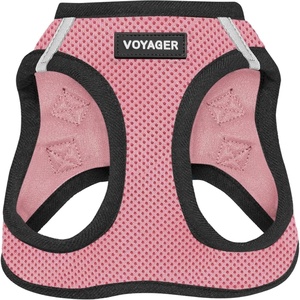 image:imageBest Pet Supplies  All Weather MeshPlush Reflective No Pull Harness for Small Medium Dogs Cats  Secure with Hook amp Loop Fastener Buckle Double DRings  PinkBlack Trim MHarness PinkBlack Trim