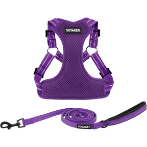 image:imageBest Pet Supplies Voyager Adjustable Stepin Flex Breathable Mesh Dog Harness for Small Medium Large Dogs Moss Green SHarness Leash Set Purple