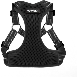 image:imageBest Pet Supplies Voyager Adjustable Stepin Flex Breathable Mesh Dog Harness for Small Medium Large Dogs Leash Set Moss Green MHarness Black