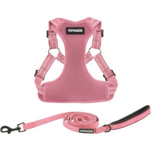 image:imageBest Pet Supplies Voyager Adjustable Stepin Flex Breathable Mesh Dog Harness for Small Medium Large Dogs Leash Set Moss Green MHarness Leash Set Pink